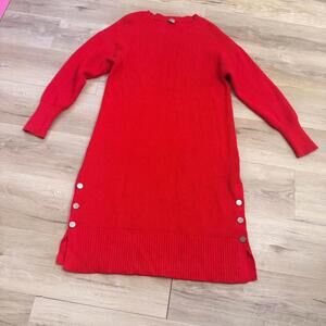 Tristan Red Sweater Dress Women's‎ L Long Buttons